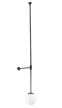 997/1 ARANDELA CORNER DOURADO ESCOVADO GLOBO LEITOSO 150MM