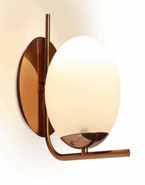 791/1 ARANDELA UNO BRANCO VIDRO LEITOSO