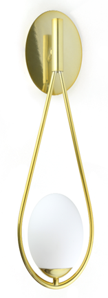 820/1 ARANDELA GOTA BRANCO VIDRO LEITOSO